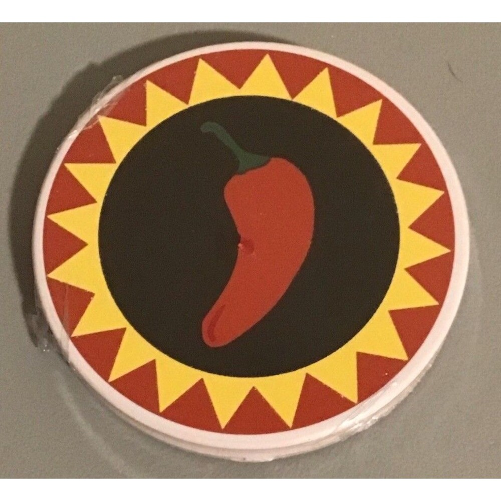 Set Of 10 Chili Pepper Coasters Absorbent Stone Cork Bottom Southwest NIP Sealed